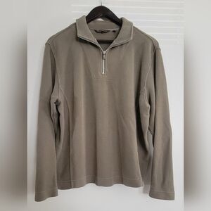 TOMMY BAHAMA Womens Taupe Quarter-Zip Sweater